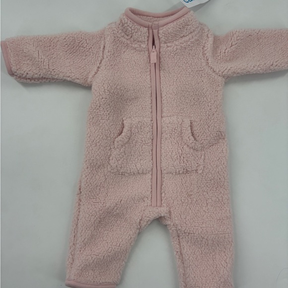 Carter's Soft Pink Sherpa Bodysuit-3 Months - Picture 2 of 4